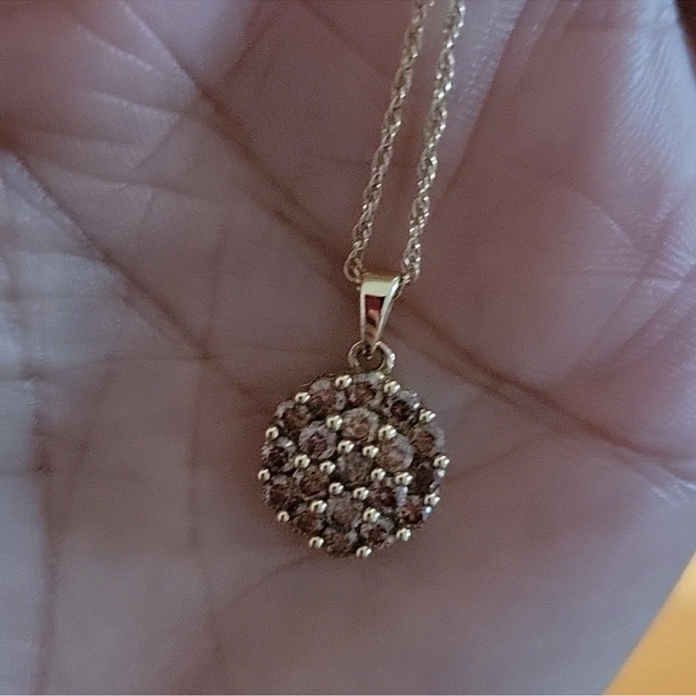 14K Gold Natural Chocolate Diamond Necklace - Picture 3 of 9